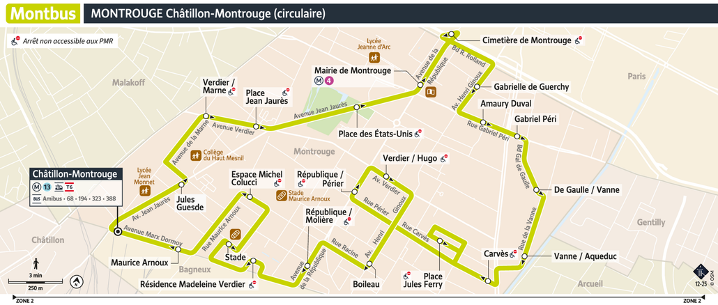 Bus line route MONTBUS