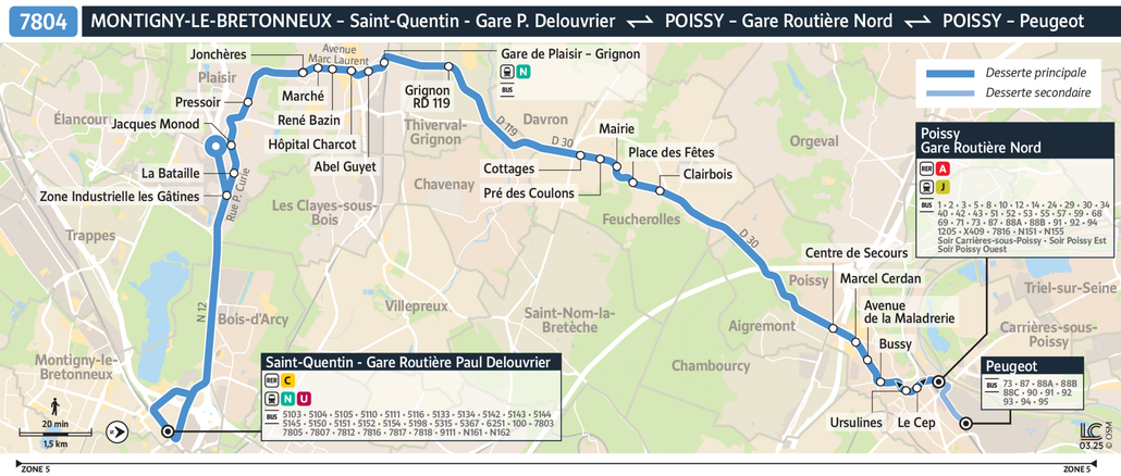 Bus line route 7804