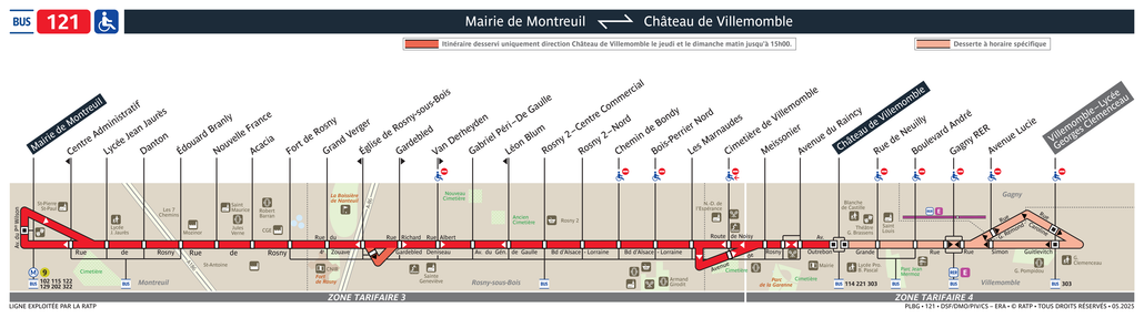 Bus line route 121