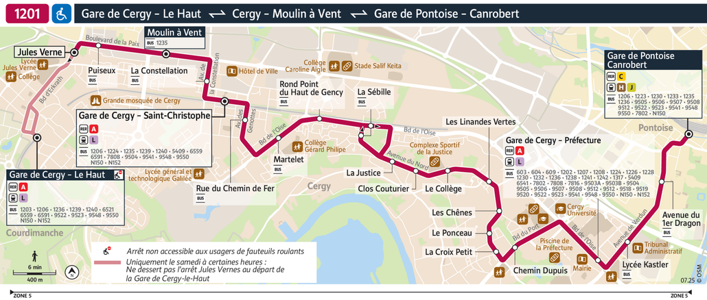 Bus line route 1201