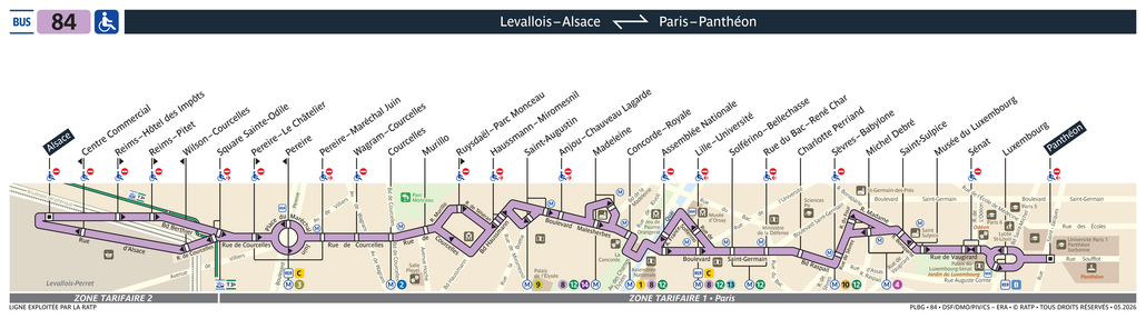 Bus line route 84