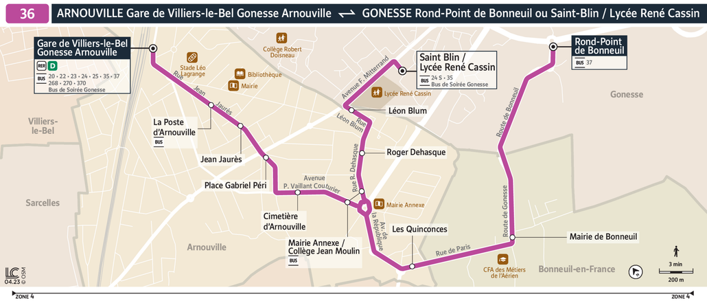 Bus Line 36: map, stops, and real-time schedules | Bonjour RATP