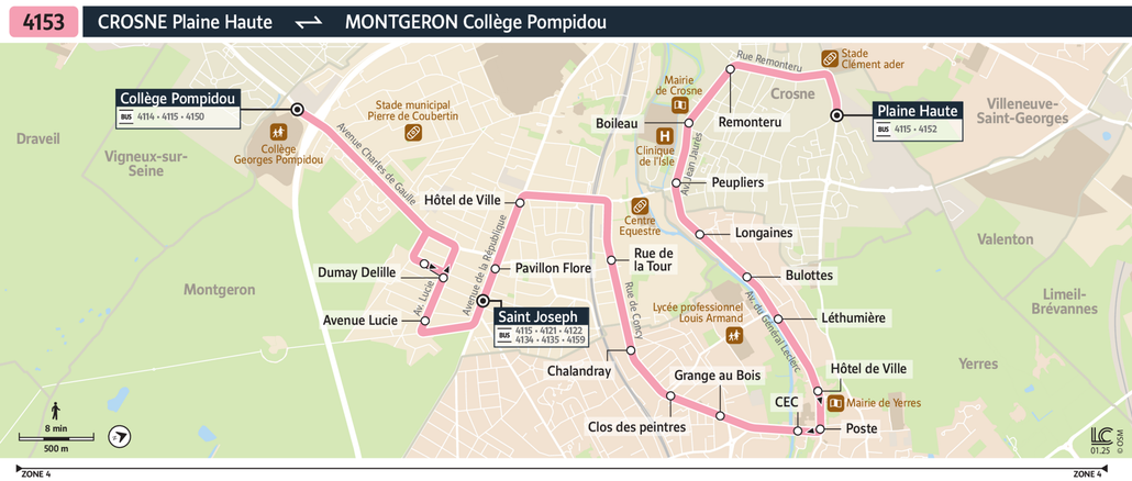 Bus line route 4153