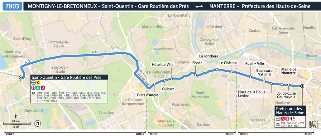 Bus line route 7803