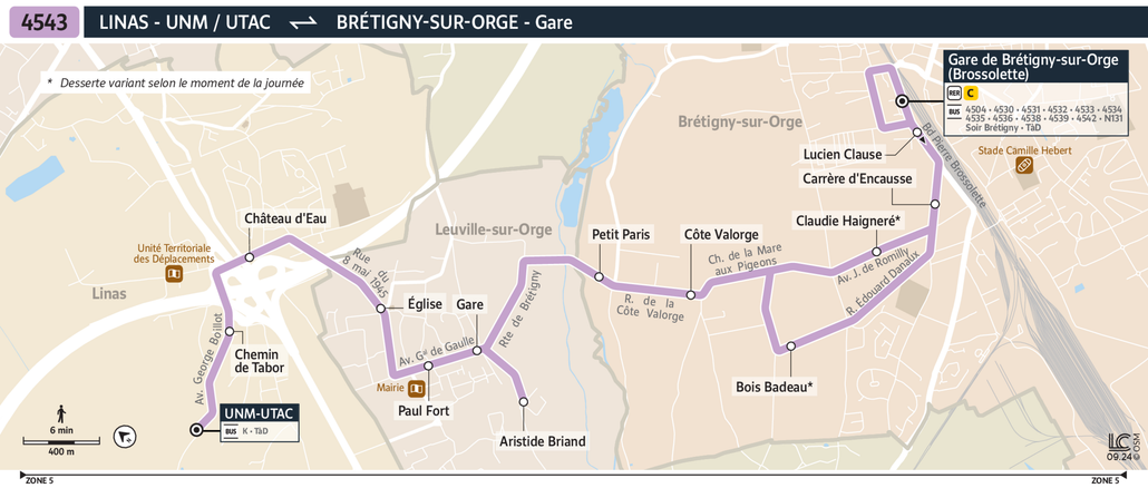 Bus line route 4543