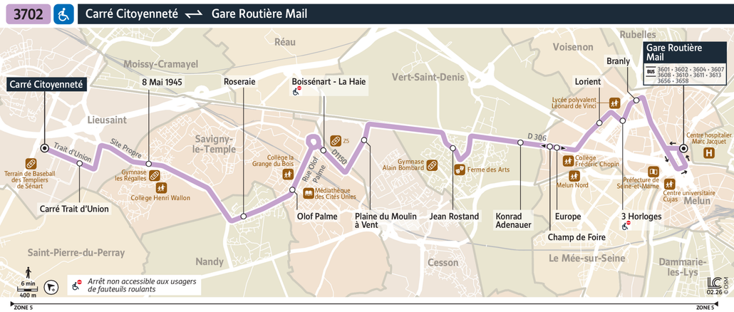 Bus line route 3702