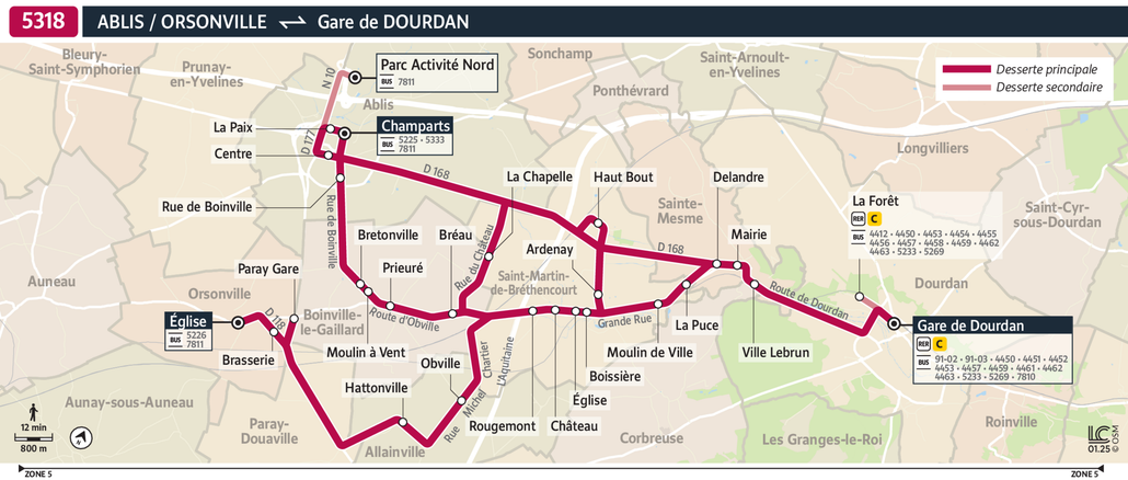 Bus Ligne 5318 : plan, arrêts et horaires en temps réel | Bonjour RATP