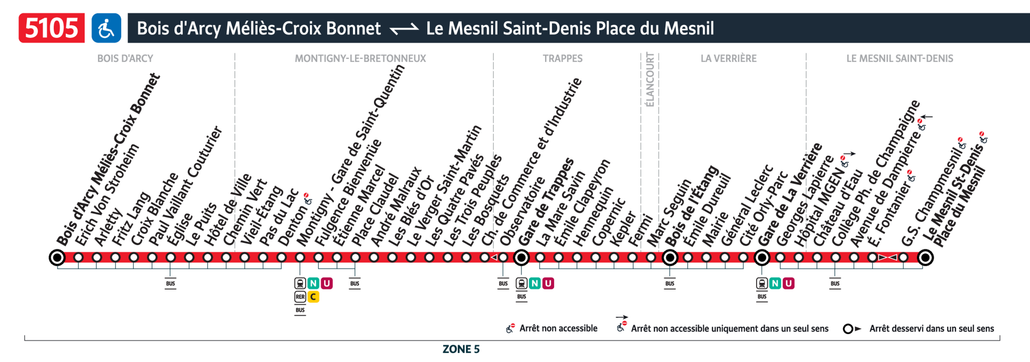 Bus line route 5105