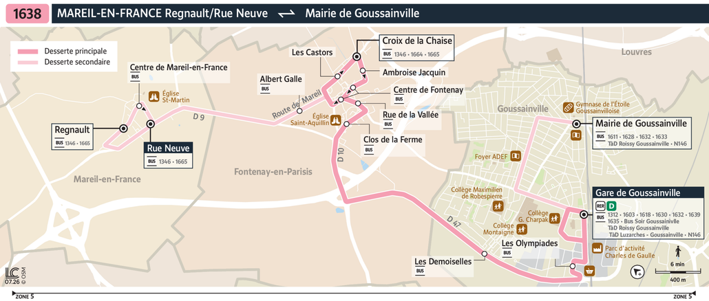 Tracé de la ligne de Bus R8