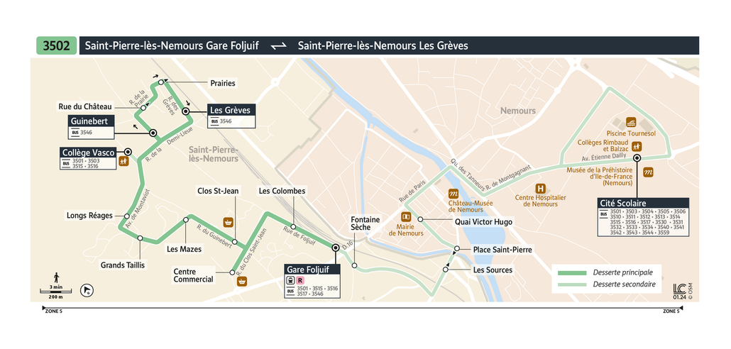 Bus line route 3502