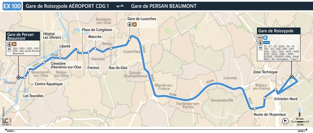 Bus line route 100