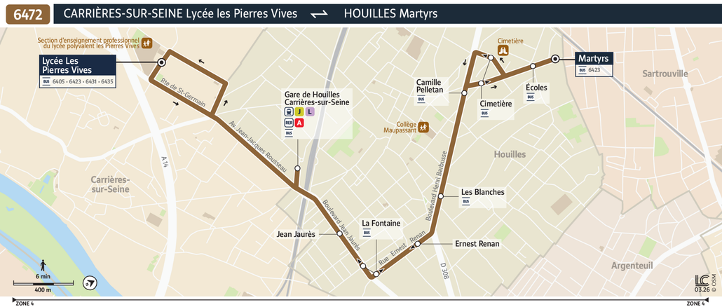 Tracé de la ligne de Bus 6472