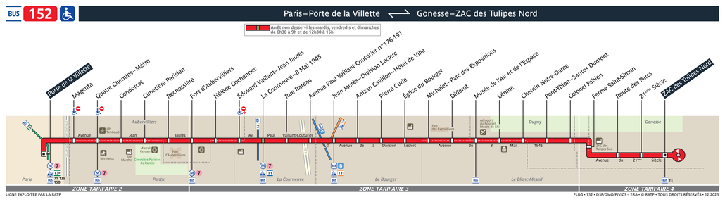Bus line route 152