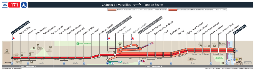 Tracé de la ligne de Bus 171