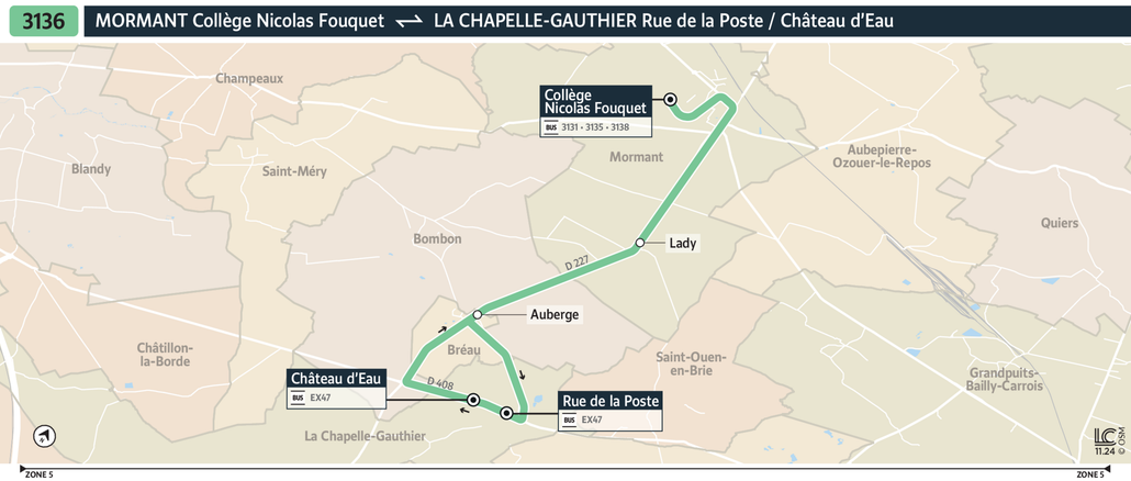 Bus line route 3136