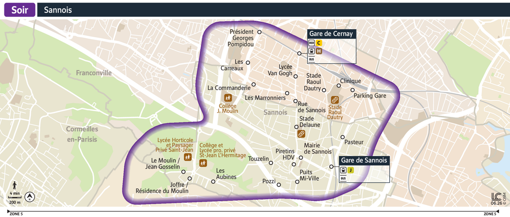 Noctilien line route Soir