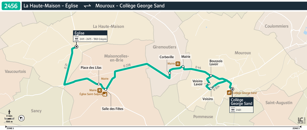 Bus line route 2456