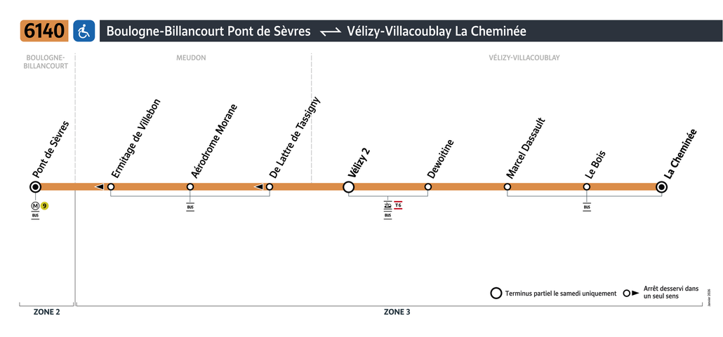 Tracé de la ligne de Bus 6140