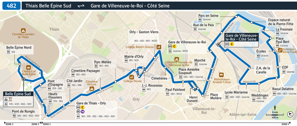 Bus line route 482