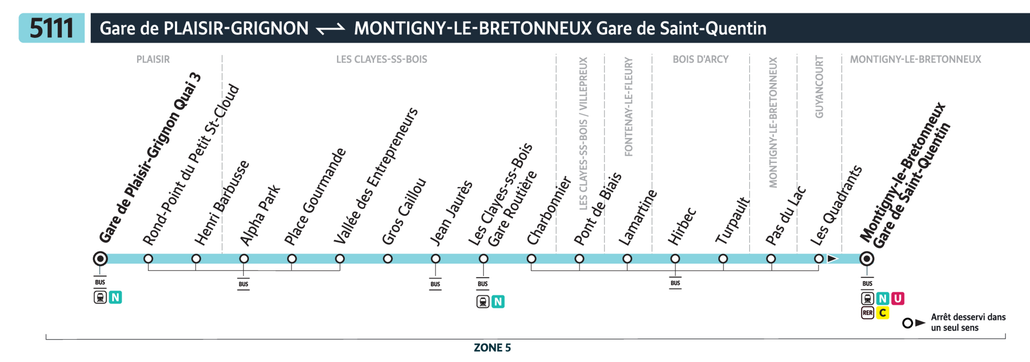 Bus line route 5111