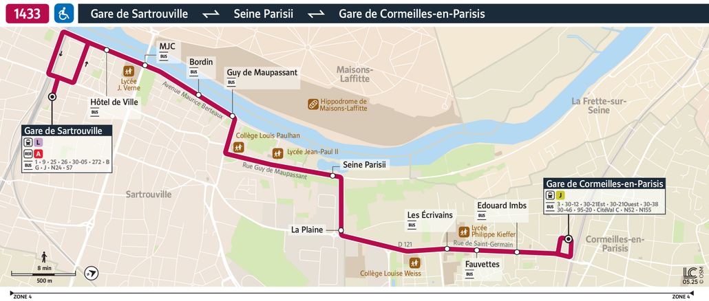 Bus line route 1433