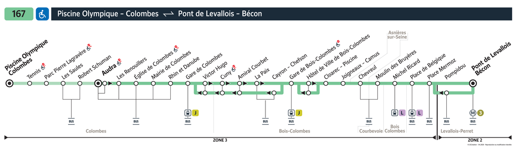 Bus line route 167