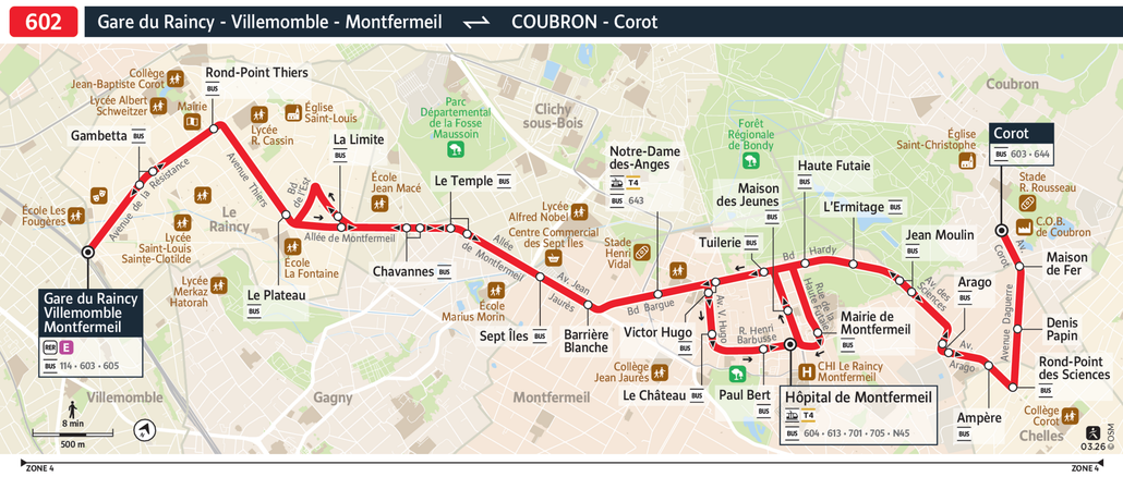 Bus line route 602
