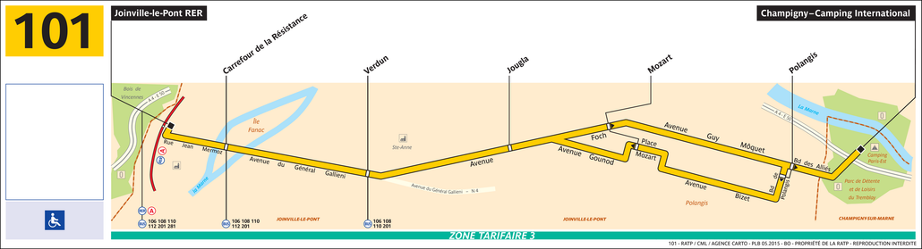 Tracé de la ligne de Bus