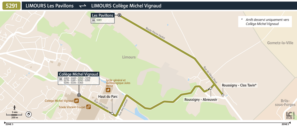 Bus line route 5291
