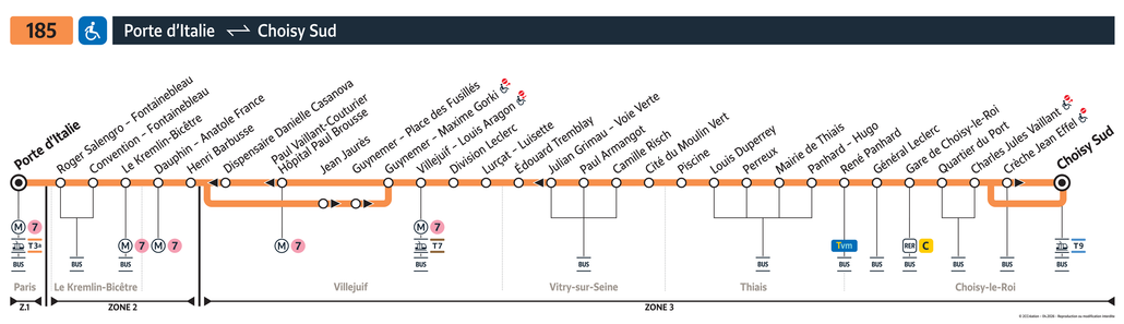 Bus line route 185