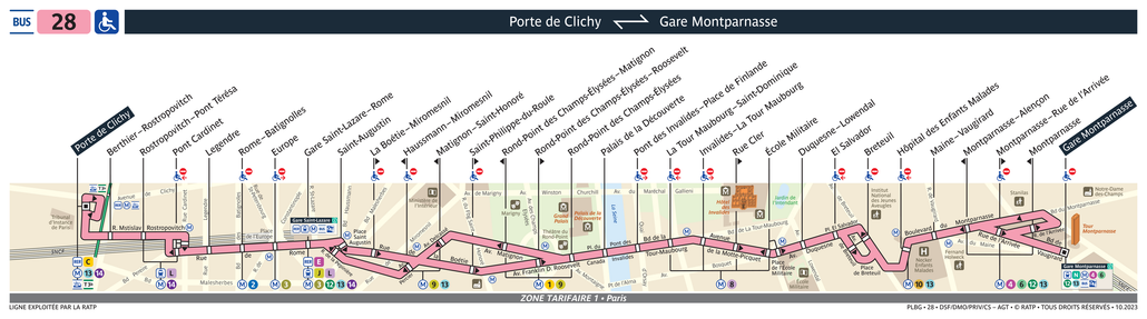 Bus line route 28
