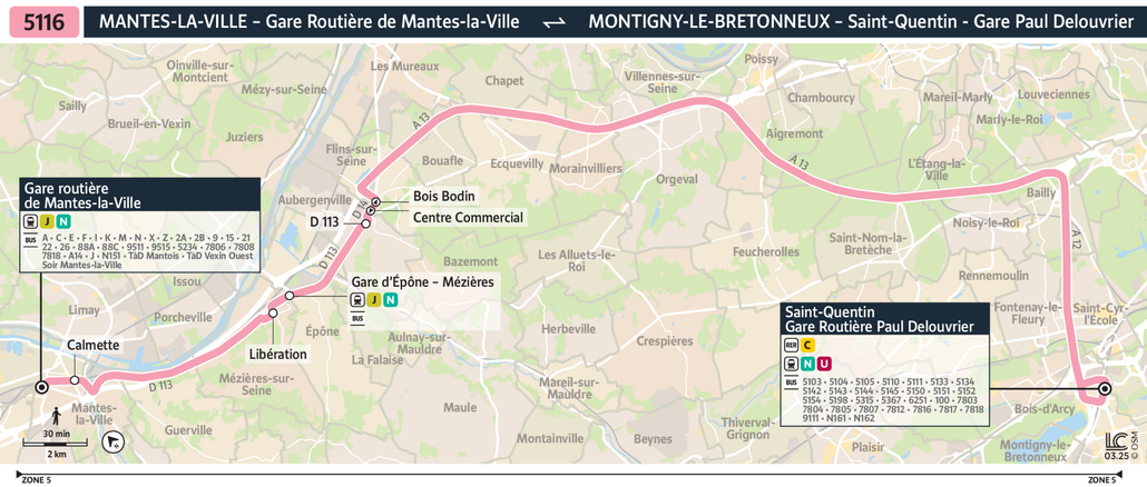 Bus line route 5116