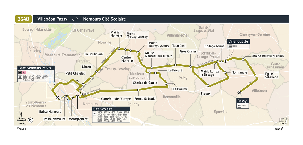 Bus line route 3540