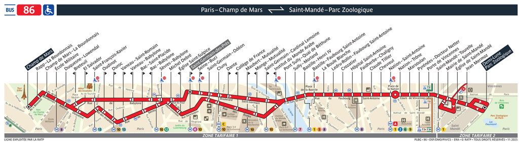 Bus line route 86