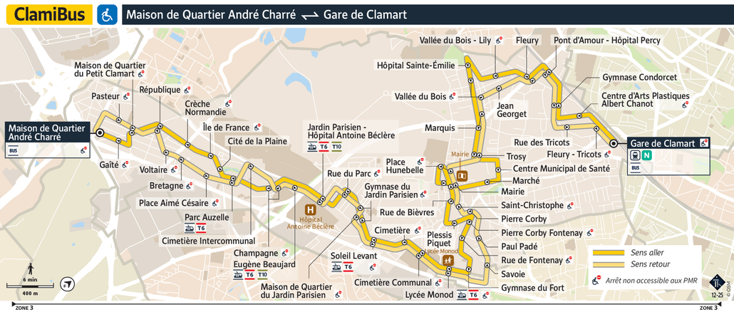 Tracé de la ligne de Bus CLAM
