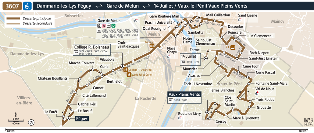 Bus line route 3607