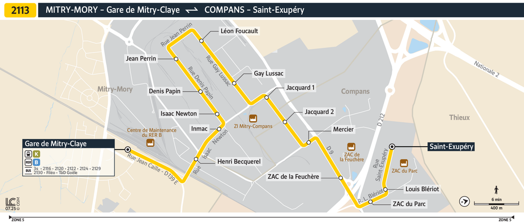 Bus line route 2113