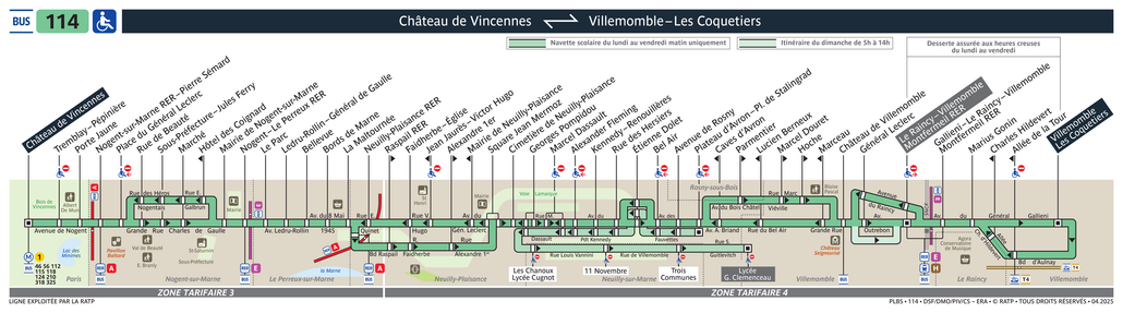 Tracé de la ligne de Bus