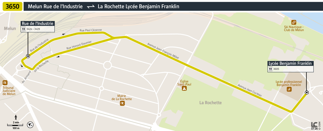 Bus line route 3650
