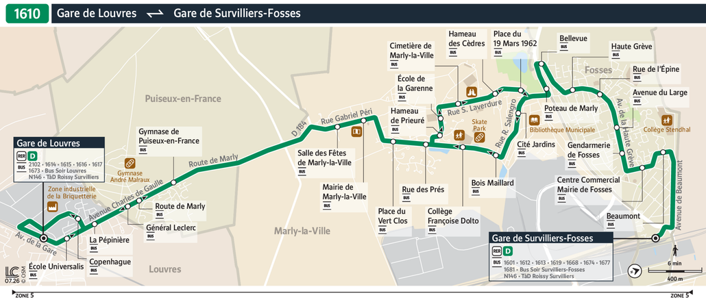 Tracé de la ligne de Bus R1