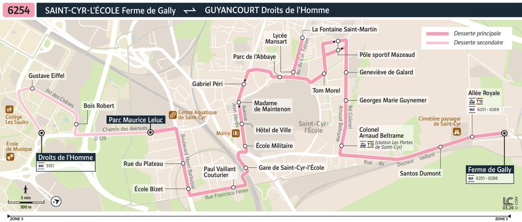 Bus line route 6254