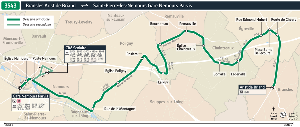 Bus line route 3543
