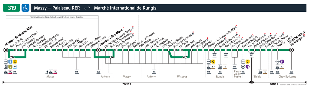Bus line route 319