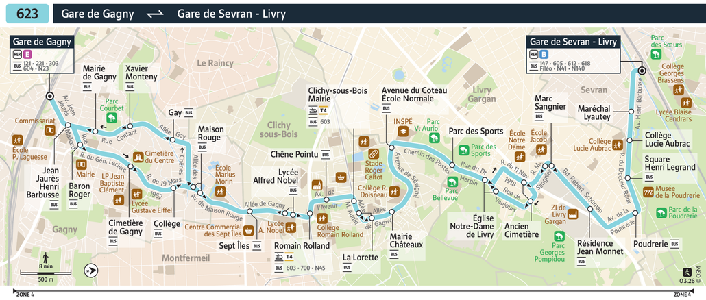 Bus line route 623