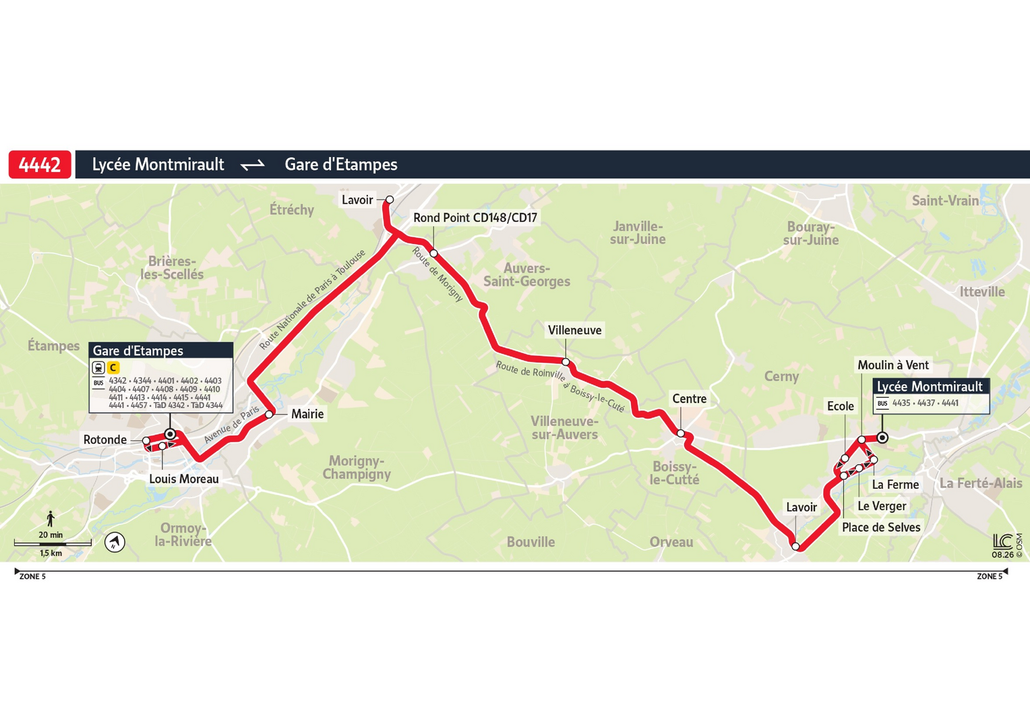 Bus line route 4442