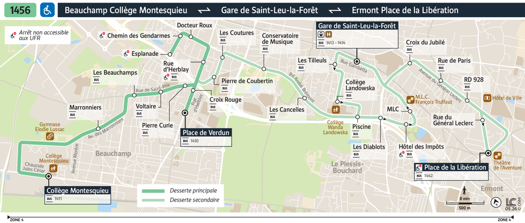 Tracé de la ligne de Bus 1456