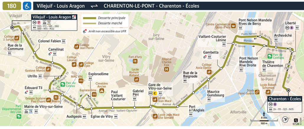 Bus line route 180