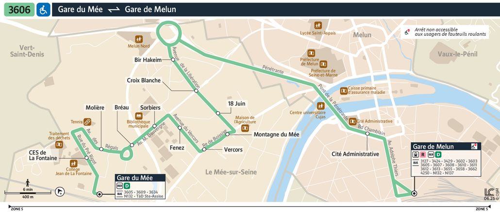 Bus line route 3606