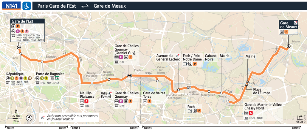 Noctilien line route N141