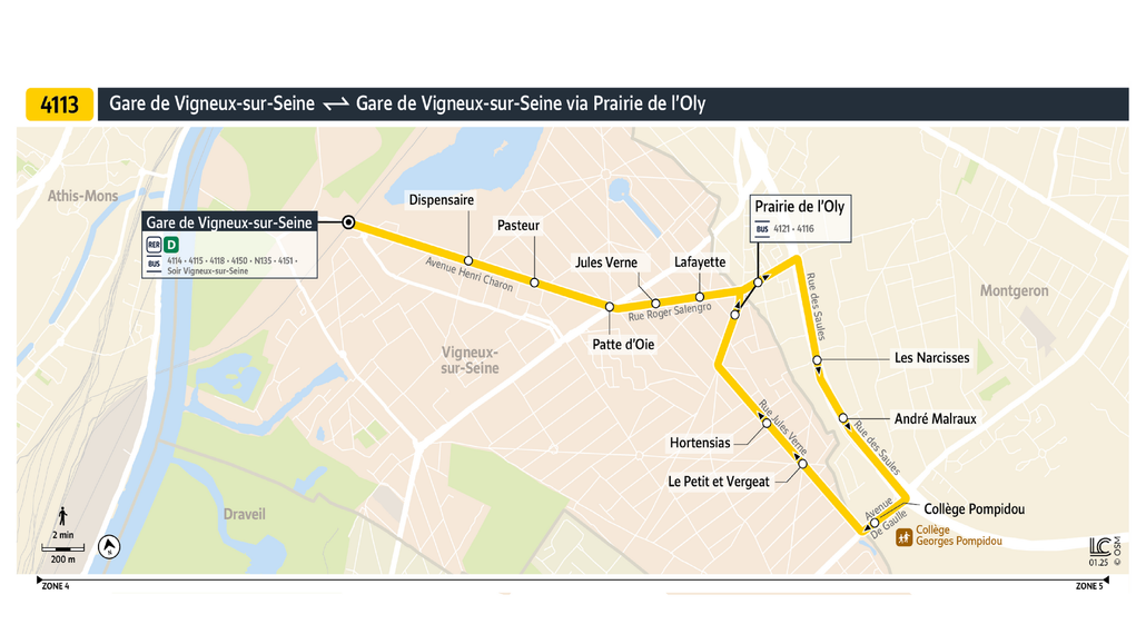 Bus line route 4113